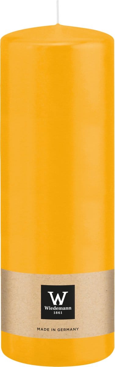 Wiedemann Cilinderkaars/stompkaars - geel - 20 x 7 cm - 103 branduren - zuilkaarsen