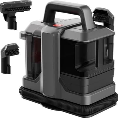 QIN® Draagbare Vlekkenreiniger - Tapijtreiniger - Vlekkenreiniger - Zwart - ‎32cm x 24cm x 35cm
