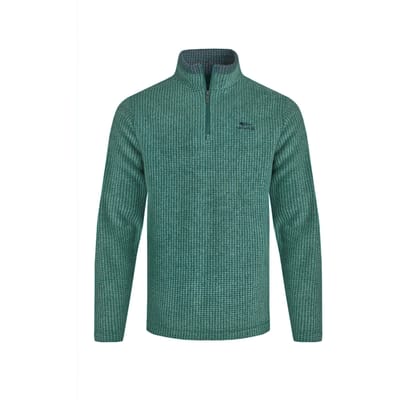 Weird Fish Heren Newark Grid Eco Friendly Quarter Zip Fleece Top (Bladgroen)