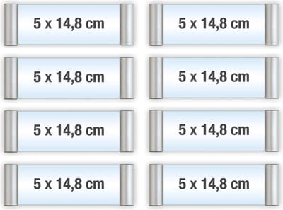 8 pack/Bewegwijzeringsborden met Klikprofiel /formaat 5x14.8cm/wegwijs bordjes/aluminium deurbordjes/naambordje kantoor/route bordje/aanwijs bordje/zelfklevend/verwijs bord/ informatie bord.