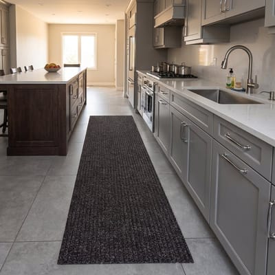 Keukenloper bruin - 100x200 cm - Antislip naaldvilt - JYG Stripe