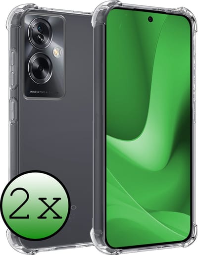 Hoesje 2 Stuks - Geschikt voor OPPO A79 - Sterk & Shockproof - Siliconen Case - Back Cover - Telefoon Hoes Shock Proof - Transparant