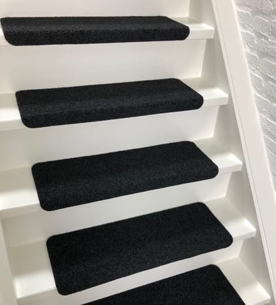 Elite Trapmatten - 13 stuks - Solid Antraciet Zwart - 65x22x3,5cm - Rechthoekig