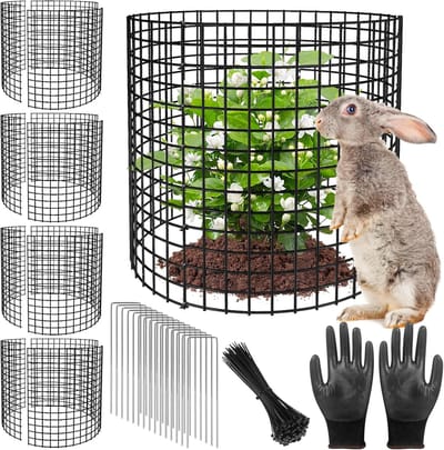 Plantenbeschermers - Beschermkooien - Tuin beschermen - Stevig metaal gaas - 36x30cm - Zwart