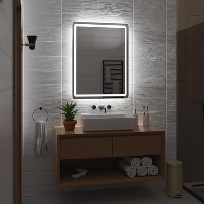 Wandspiegel met LED-achtergrondverlichting voor Badkamer - Koel Wit Licht