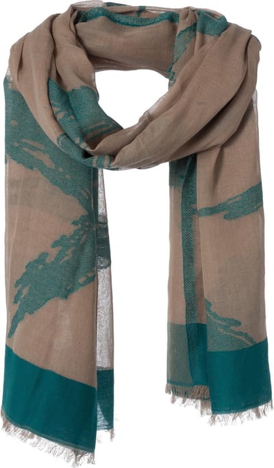Amor Collections - Sjaal met ingeweven kruizen - Katoen - Groen - 100x200 cm