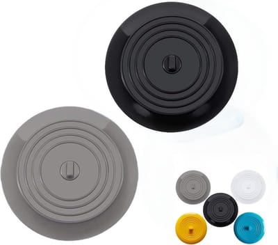 Bad Stopper Set - Afvoer Plug - Water Dicht Maken - Universeel Formaat - 15cm Diameter - Zwart Grijs