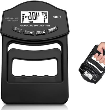 Handkrachtmeter 180 kg met gevoelige grip en groot LED-scherm - Elektronische krachtmeter voor meting van grijpkracht - USB oplaadkabel inbegrepen