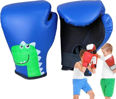 Kinder Bokshandschoenen - Vechtsport Handschoenen - Sport Training - Verbeterde Polsbescherming - Junior Maat - Blauw