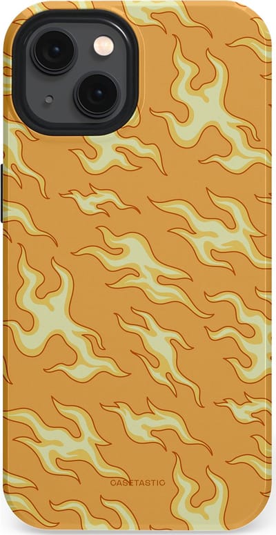 Casetastic Hoesje Geschikt voor Apple iPhone 13 Magsafe - Stijlvolle Beschermende Duo-layer Case - Vlammen van passie