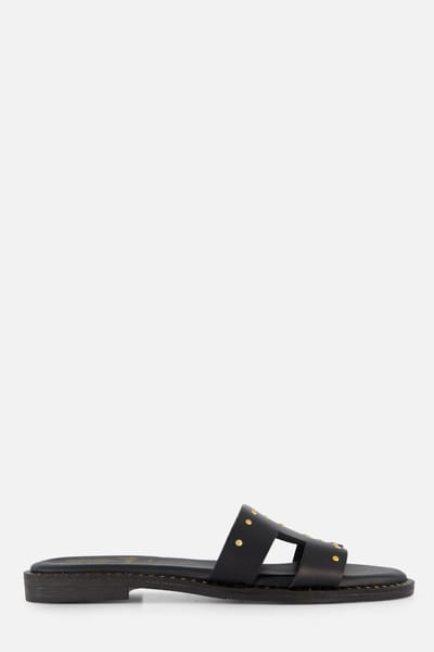 Oh My Sandals Oh My Sandals Slippers zwart Leer
