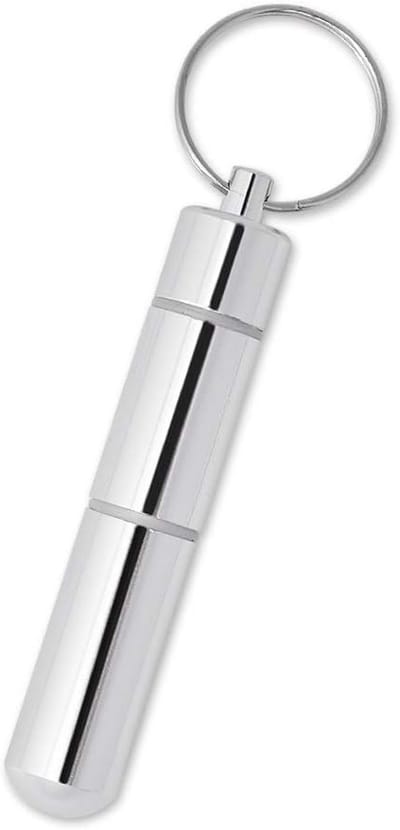 Draagbare Aluminium Tandenstokerhouder met Sleutelring, Compact en Lichtgewicht - 6,5 cm