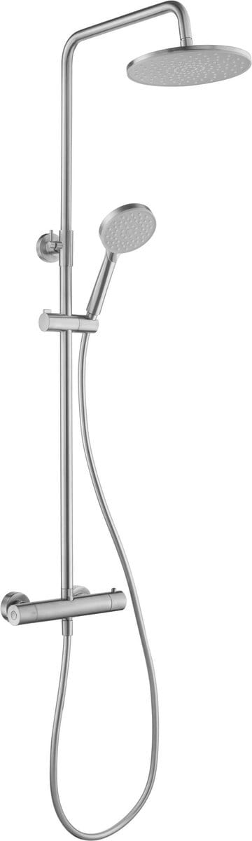 Saqu Eurotrend 225 regendoucheset met 4 straalsoorten Ø23cm geborsteld nikkel