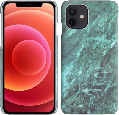 Hoes Geschikt voor iPhone 11 Hoesje Marmer Case Marmeren Cover Hoes Hardcover - Groen