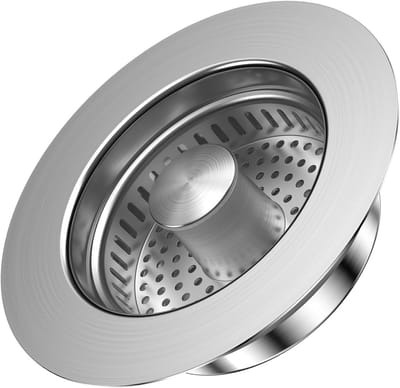 3-in-1 Afvoerfilter voor Keukens, RVS Wasbakfilter, Universele Afvoerstop met Diameter 75-82 mm, Eenvoudige Installatie en Onderhoud