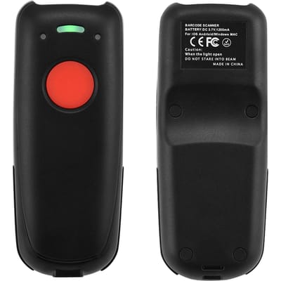 Scanner de codes-barres Bluetooth sans fil portable Scanners de codes-barres pour iOS Android Windows black