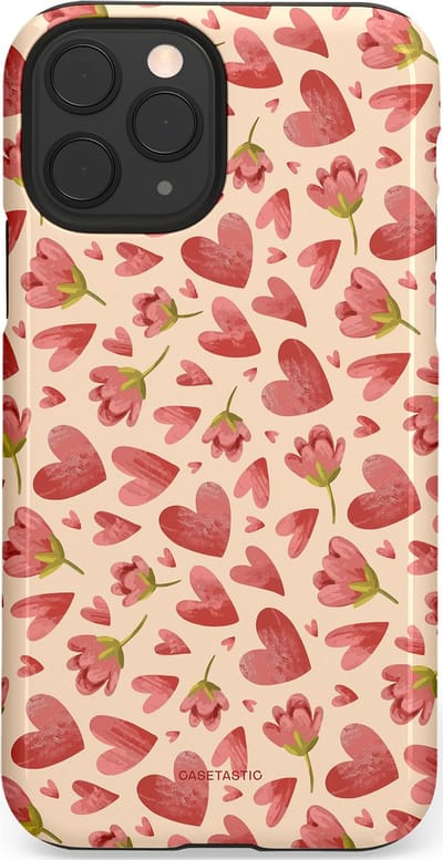 Casetastic Hoesje Geschikt voor Apple iPhone 11 Pro - Stijlvolle Beschermende Duo-layer Case - Verbonden Hartjes