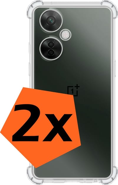 Hoes - 2 Stuks - Geschikt voor OnePlus Nord CE 3 Lite - Sterk & Shockproof - Siliconen Case - Back Cover - Telefoon Hoesje Shock Proof - Transparant