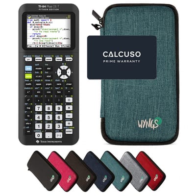 TI-84 Plus Ce -T Python Edition incl. WYNGS Beschermhoes Turkoois - Grafische Rekenmachine - Basis Pakket