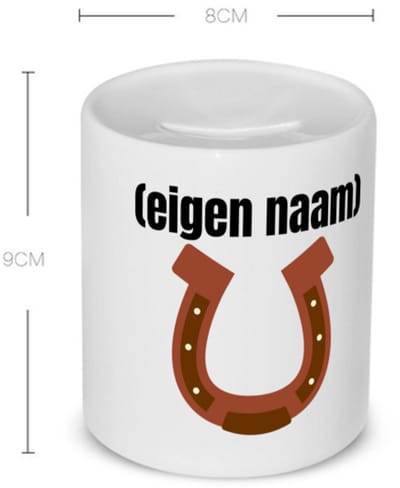 Akyol - paarden hoefijzer met eigen naam Spaarpot - Paarden - paarden liefhebbers - iemand die houdt van paarden - verjaardag - cadeau - kado - 350 ML inhoud