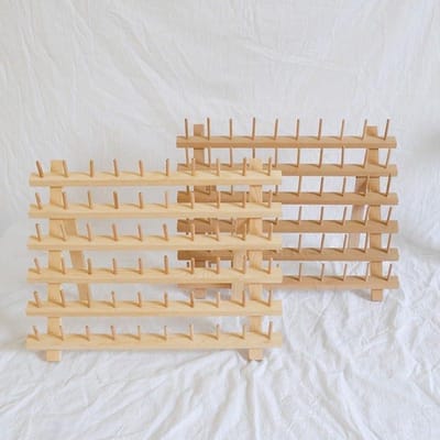 Houten Draad Organizer - Spoelen Rek - Ambachten Sorteren - 60 Spoelen Capaciteit - 10x10x10 mm - Houtkleur