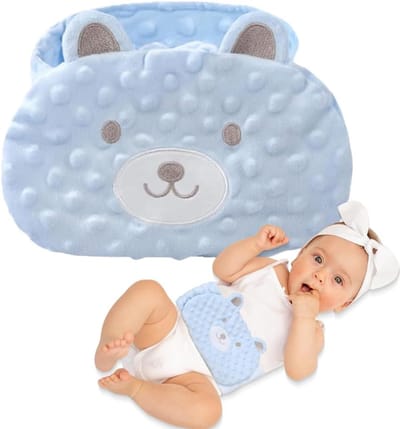 Famanu - Babywarmtegordel 63x16 cm – rode bonen warmtekruik voor koliek en gasverlichting – blauw