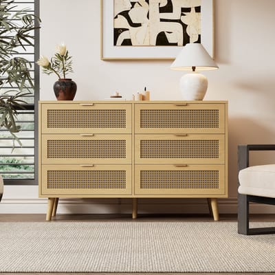 Gutent Kast, Ladekast, Hout, met metalen handgrepen, Afmetingen: B120/H76.5/T40 cm, Kleur Eiken