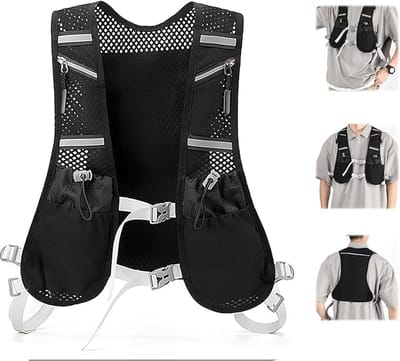 multifunctioneel hardloopvest, Trail Running Hydratatie Vest, Hardloop Hydratatie Vest voor Dames en Heren, Verstelbare Hardlooprugzak, voor Marathon Fietsen, Hiken, Hardlopen, Hardloopvest met reflecterende elementen