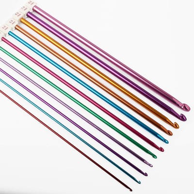 Set van 11 Aluminium Haaknaalden - Diverse Maten voor Breien en DIY Knutselen