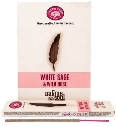 Native soul - white sage wild rose - wierook - witte salie - rozen - wierookstokjes - doos 12 stuks