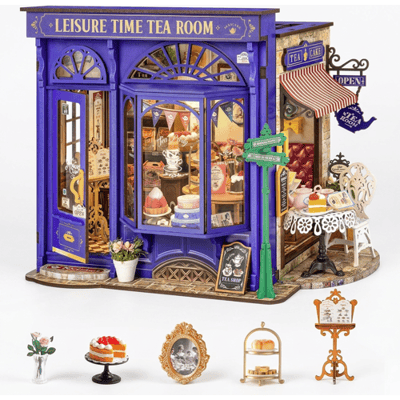 Robotime Leisure Time Tea Room - Rolife DIY Miniature House Series - DG171 - Rolife - Miniatuurhuis - Knutselen - Bouwpakket