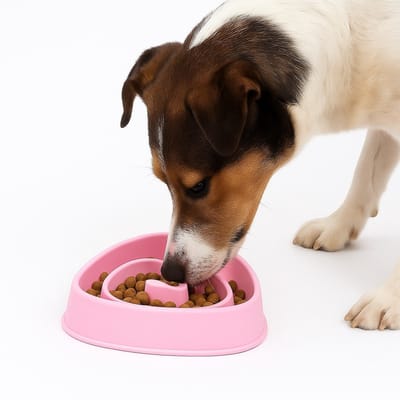 Nobleza Anti Schrokbak Hond - Slowfeeder - Hondenvoerbak - Voerbak Hond - Anti Slip - Schrokbak Puppy - Roze