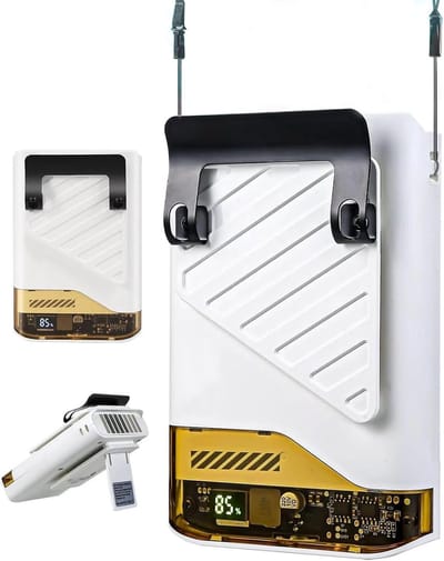 Tailleventilator - 4-in-1 Draagbaar Ontwerp - 4000 mAh Accu - 5 Snelheden - LED Display Voor Werk & Outdoor
