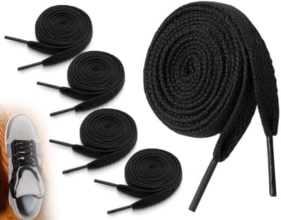 NTHProducts - Vervangende Schoenveters - Scheurbestendig - 120 cm - Zwart - Sportschoen Veters - Ideaal voor Hardlopen en Sporten - Zwart