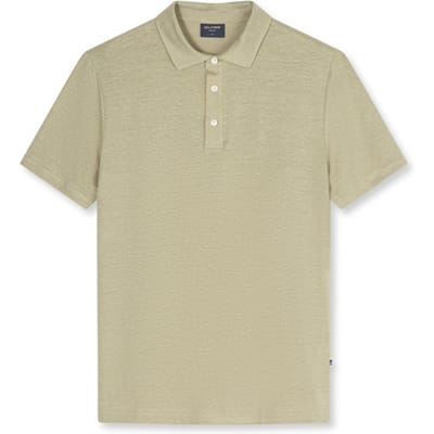 regular fit poloshirt van mix van linnen en elastaan