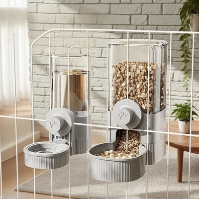 Hangend Automatisch Voer En Water Station Konijnenbakje Zwaartekracht Voeder Voor Cavia S Chinchilla Egel En Fretten Zelf Bedienend Drinkfles En Voederbak Set