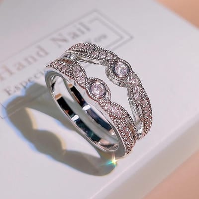 Modieuze Temperament Modieuze Micro Inleg Zirkonia Ring voor Vrouwen Japanse en Koreaanse Lichte Luxe Vingerring No. 10 gray