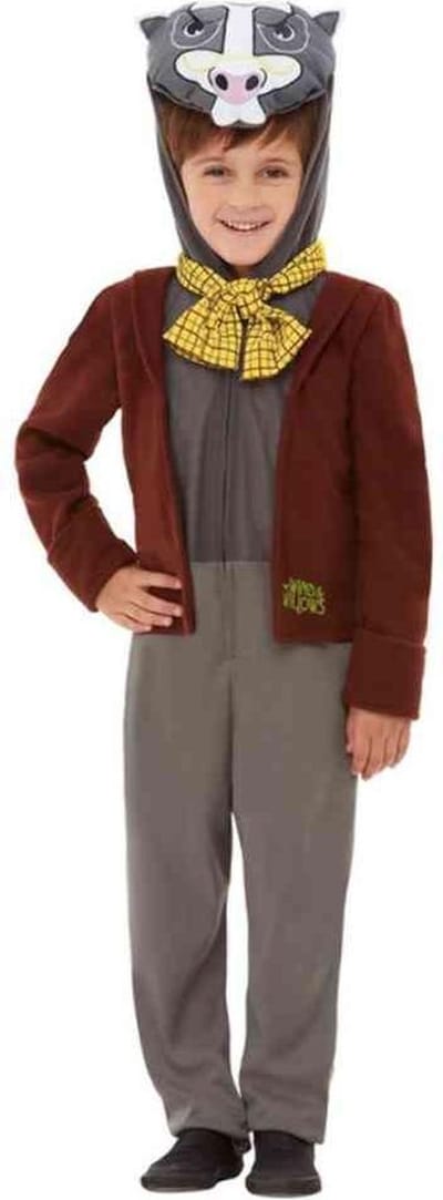 Smiffys - Wind In The Willows Badger Deluxe Kinder Kostuum - Kids tm 2 jaar - Bruin