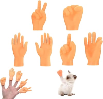 Mini Hands - 6 Stuks - Kleine Vingers - Mini Vinger Puppets - Speelgoed voor Katten - Spelletjes