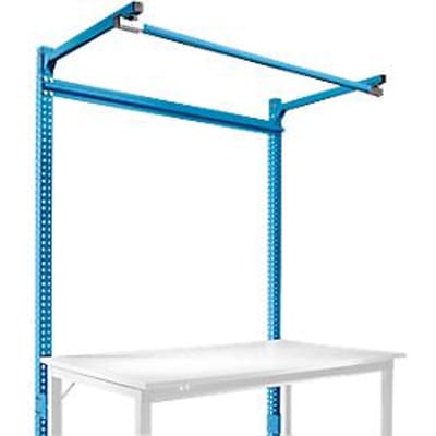 Opbouwframe met giek, Basistafel STANDAARD werktafel/werkbank UNIVERSAL/PROFI, 1500 mm, lichtblauw