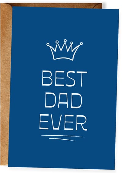 Best Dad Ever - Vaderdagkaart - Stoere minimalistische kaart papa - Vaderdagcadeau - Wenskaart vader - Ansichtkaart (10x15 cm incl. envelop)