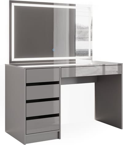 Vicco Sherry Kaptafel – 120 cm met LED-spiegel Grijs