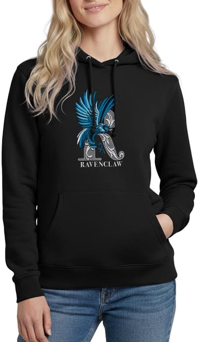 Harry Potter Ravenclaw Coat of Arms Monochrome Hoodie Dames