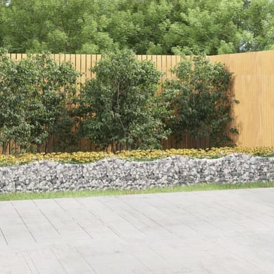 Verhoogd Bed - Bloembak Schanskorf - Planten Kweken - Gebogen Ontwerp - 800x100x50cm - Zilver