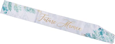 ARTYFETES - "Oh Baby" Zwangerschapssjerp met Plantenmotief en Goud 78 x 9,5 cm voor Baby Shower