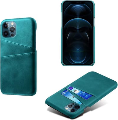 Backcover met Opbergvakjes + PMMA Screenprotector voor iPhone 12 / 12 Pro _ Groen