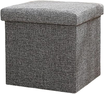 Opvouwbare Opbergpoef - Speelgoedkist Stoel - Woonkamer Organiseren - Met Schuim Gevoerd Deksel - 30x30x30 cm - Grijs
