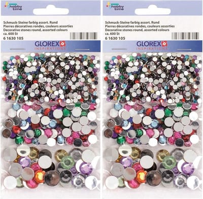 Plak/strass steentjes - 1200x - gekleurd - rond - plaksteentjes - decoratie diamantjes