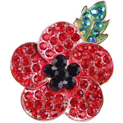 Mode Schilderij Olie Rood Strass Rode Bloem Broche Corsage Vrouwelijke Persoonlijkheid Veiligheidsspeld