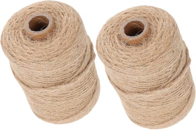 Natuurlijk Jute Touw - Henneptouw Knutseltauw - Doe-het-zelf Projecten - Duurzaam En Sterk - 2 Rollen 16cm - Lichtbruin